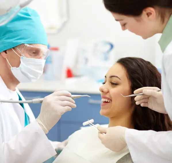 Patient Smiling During Dental Check-up